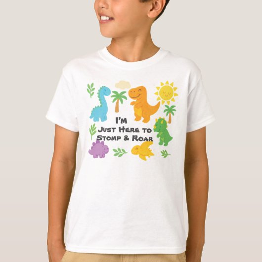 Editable Crayon Style – Dinosaur Roarsome Kids T-Shirt (Vorderseite)