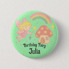 Editable Crayon Style – Fairy Mushroom Birthday Button