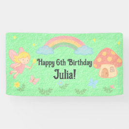 Editable Crayon Style - Fairy Mushroom Forest Banner