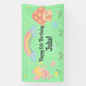 Editable Crayon Style - Fairy Mushroom Forest Banner (Vertikal)