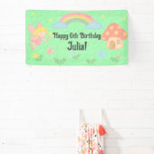 Editable Crayon Style - Fairy Mushroom Forest Banner (InSitu)