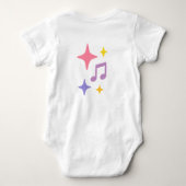 Editable Crayon Style - Pop Star Diva Birthday Baby Strampler (Rückseite)