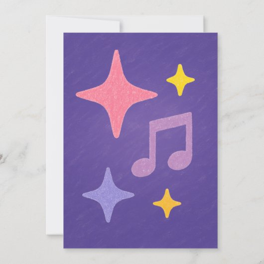 Editable Crayon Style - Pop Star Diva Party Einladung (Rückseite)