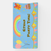 Editable Crayon Style - Rainbow Celebration Banner (Vertikal)