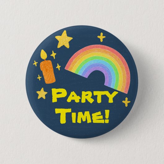 Editable Crayon Style - Rainbow Celebration Button (Vorderseite)