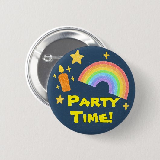 Editable Crayon Style - Rainbow Celebration Button (Vorne & Hinten)