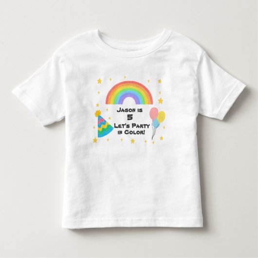 Editable Crayon Style - Rainbow Celebration Kleinkind T-shirt (Vorderseite)