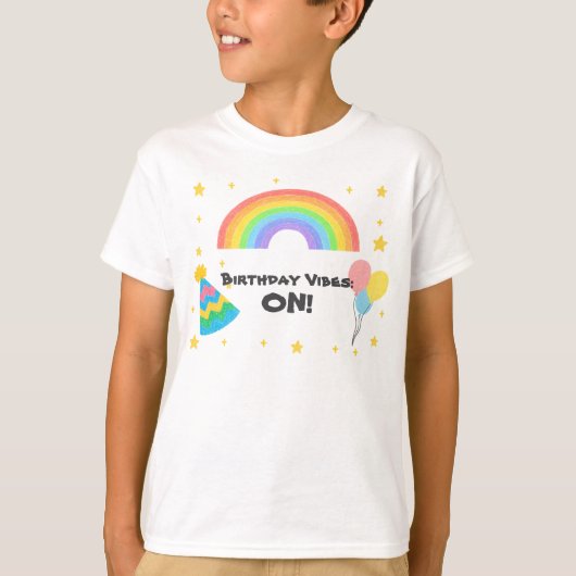 Editable Crayon Style - Rainbow Celebration T-Shirt (Vorderseite)