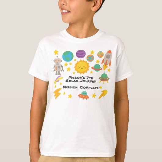 Editable Crayon Style – Trip-Around-the-Sun Kids T-Shirt (Vorderseite)