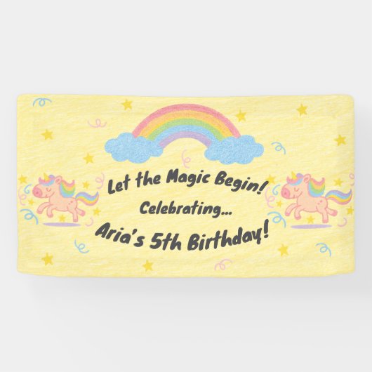 Editable Crayon Style - Unicorn Dream Sparkle Banner (Horizontal)