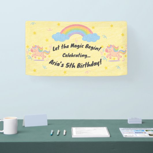 Editable Crayon Style - Unicorn Dream Sparkle Banner (Messe)