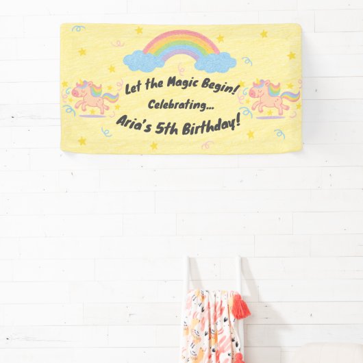 Editable Crayon Style - Unicorn Dream Sparkle Banner (InSitu)
