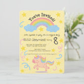 Editable Crayon Style - Unicorn Dream Sparkle Einladung (Stehend Vorderseite)