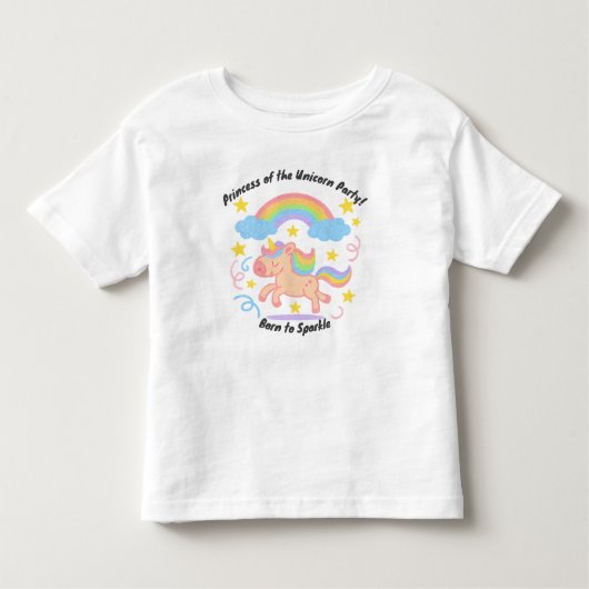 Editable Crayon Style – Unicorn Dream Sparkle Kleinkind T-shirt (Vorderseite)