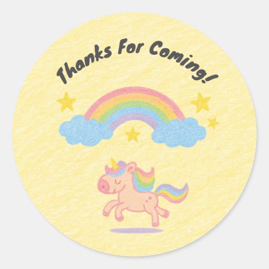 Editable Crayon Style – Unicorn Dream Sparkle Runder Aufkleber (Vorderseite)