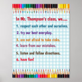 Editable Crayons Classroom Rules Poster (Vorne)
