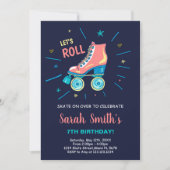 Editable Creative Roller Skate Party laden ein Einladung (Vorderseite)