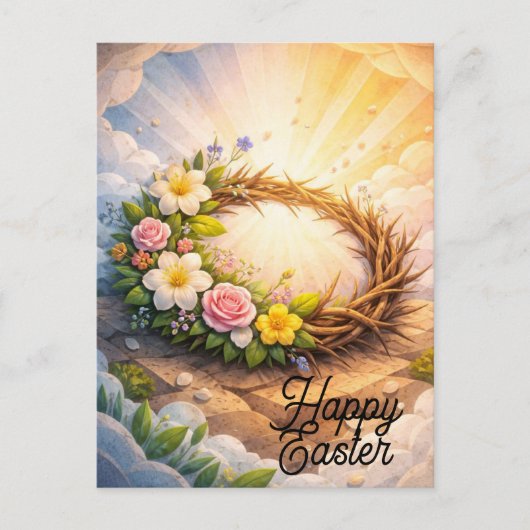 Editable Crown of Thorns Easter Postcard Postkarte (Vorderseite)