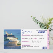 Editable Cruise Ticket Surprise Boarding Pass Einladung (Stehend Vorderseite)