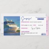 Editable Cruise Ticket Surprise Boarding Pass Einladung (Vorderseite)