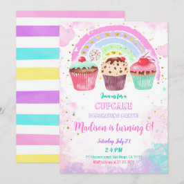 Editable Cupcake zum Geburtstag Einladung
