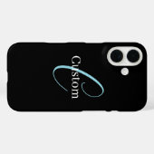 Editable Curry Script Monogram Black White Case-Mate iPhone Hülle (Rückseite (Horizontal))