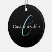 Editable Curry Script Monogram Black White Keramik Ornament (Links)
