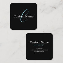 Editable Curry Script Monogram Black White