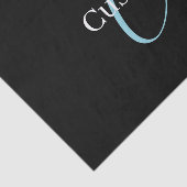 Editable Curry Script Monogram Black White Seidenpapier (Ausschnitt)