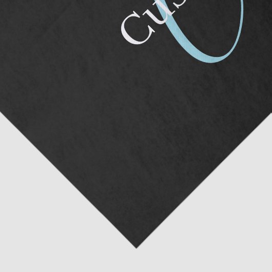 Editable Curry Script Monogram Black White Seidenpapier (Ausschnitt)