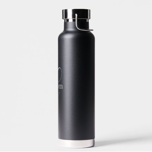 Editable Curry Script Monogram Black White Trinkflasche (Links)