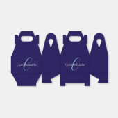 Editable Cursive Script Monogram Purplish Blue Geschenkschachtel (Ungefaltet)