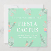 Editable Custom Fiesta Cactus succulent Einladung (Vorderseite)