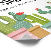 Editable Custom Fiesta Cactus Succulent Table Sign Poster (Ecke)
