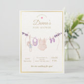 Editable Cute Pastel Baby Shower Einladung (Stehend Vorderseite)