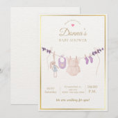 Editable Cute Pastel Baby Shower Einladung (Vorne/Hinten)