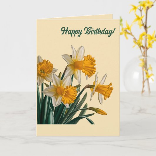 Editable Daffodils Gruß Karte (Gelbe Blume)