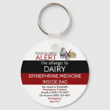 Editable Dairy Food Allergy and Medicine Alert Tag