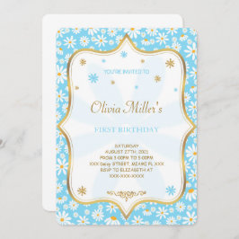 Editable Daisy Birthday Einladung