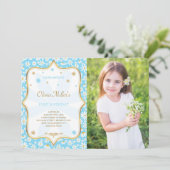 Editable Daisy Birthday Foto Einladung (Stehend Vorderseite)