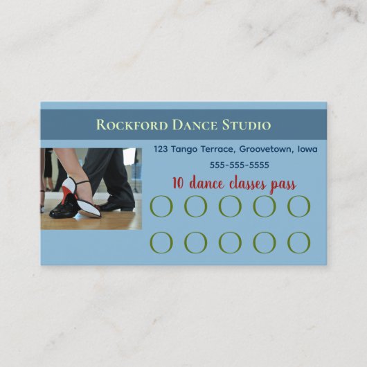 Editable Dance Lessons Pass Loyalty Card Treuekarte (Vorderseite)