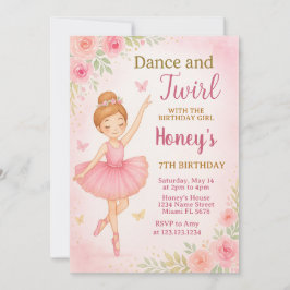 Editable Dance Party Template für Girls Einladung