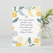 Editable Dandelion Blumenkunst danke Karte (Stehend Vorderseite)