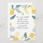 Editable Dandelion Blumenkunst danke Karte (Vorne/Hinten)