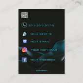 Editable Dark Blue Waves Juwelierkarten Visitenkarte (Rückseite)