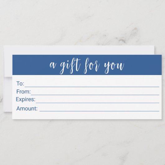 EDITABLE DENIM BLUE LOGO BUSINESS GIFT-BESCHEINIGU (Rückseite)
