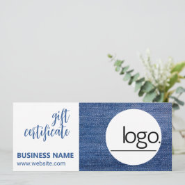 EDITABLE DENIM BLUE LOGO BUSINESS GIFT-BESCHEINIGU