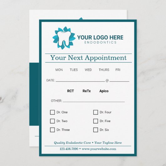Editable Dental Next Termin Einladung (Vorne/Hinten)