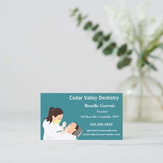 Editable Dentist Visitenkarte (Stehend Vorderseite)