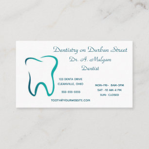 Editable Dentistry on Durban Street Tooth Visitenkarte